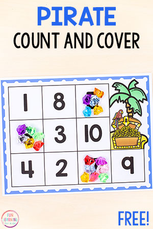 Pirate Count and Cover Numbers Activity Printable