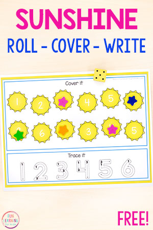 Sun Roll, Cover and Write Printable Mats