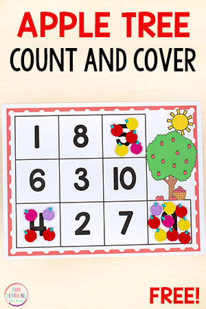 This apple counting activity would be perfect for your preschool or kindergarten math centers. It's a fun counting activity for your apple theme!