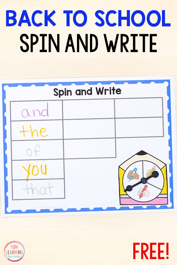 Use this as a sight words activity or spelling words activity in kindergarten or first grade. A fun way to do word work and learn sight words!