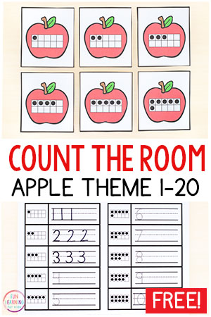 Apple Theme Count the Room Printables for Preschool