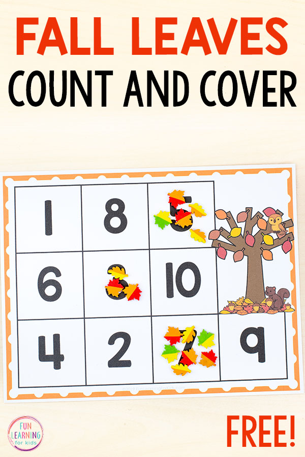 Fall leaves counting mats