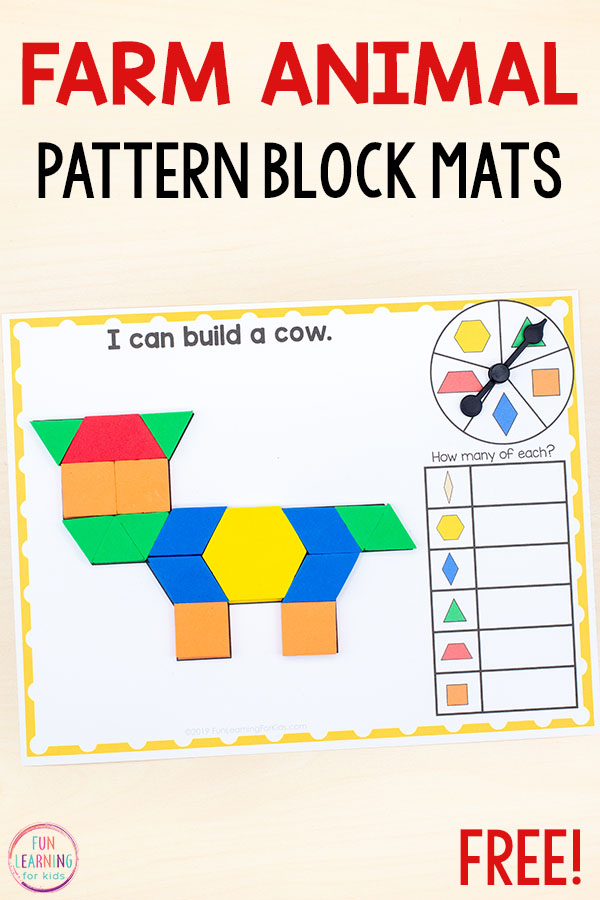 Free Printable Farm Animal Pattern Block Mats