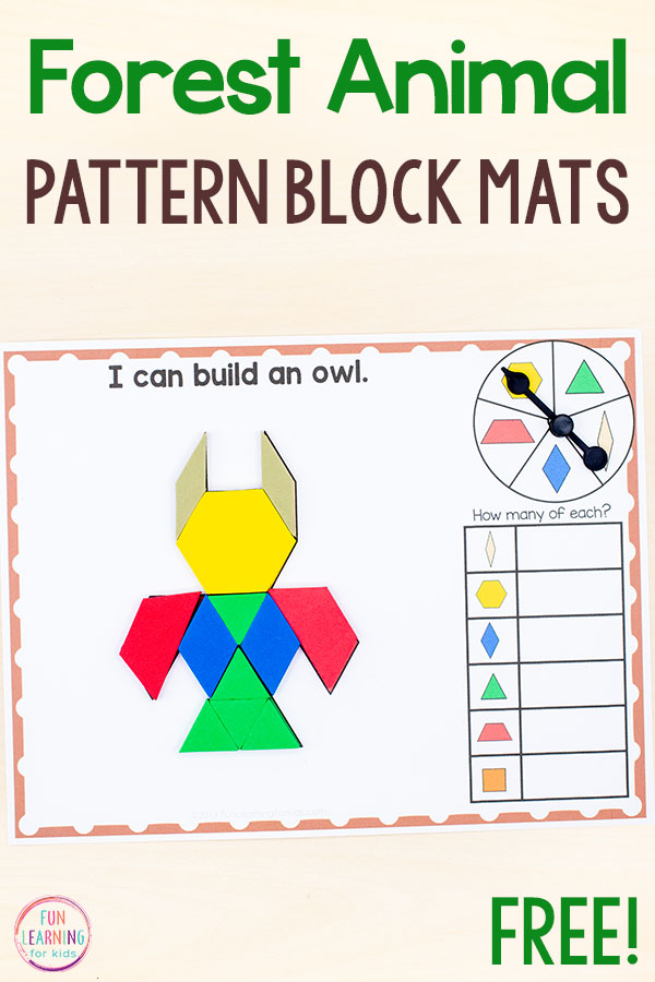 Forest animal pattern block mats