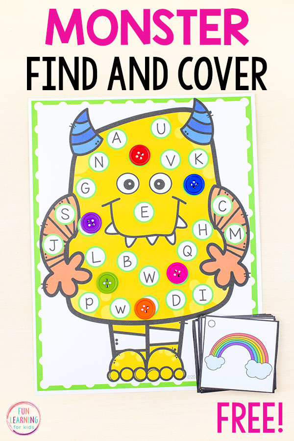 Monster alphabet activity mats. Just print and play!
