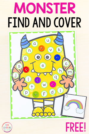 Monster Find and Cover the Letters Printable Alphabet Mats