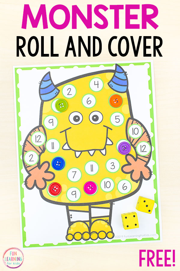 A fun monster theme math activity for preschool and kindergarten math centers. Perfect for Halloween or any other time of year!