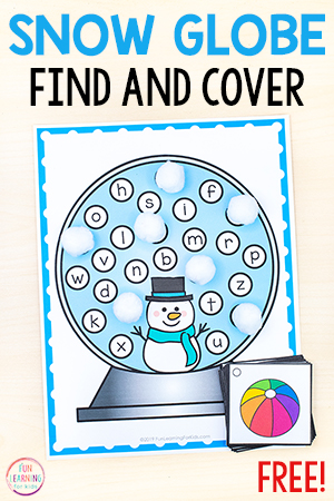Snow Globe Find and Cover the Letters Alphabet Printable