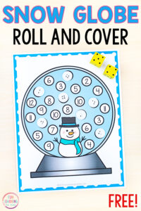 Snow Globe Roll and Cover Math Game Printable