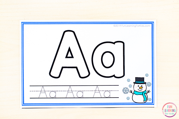 Snowman letter formation and handwriting mats.