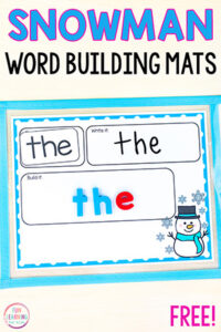 Snowman word building activity for word work centers this winter.
