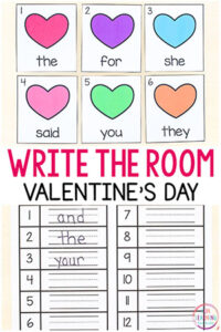 A free printable write the room activity for Valentine's Day.