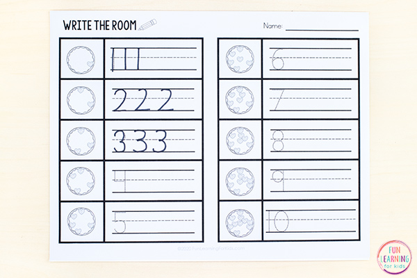 Valentine's Day Count the room printables