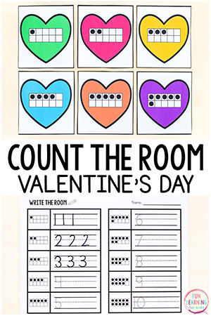 Free printable Valentine's Day count the room activities that are differentiated and easy to use.
