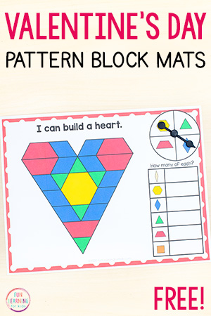 Printable Valentine’s Day Pattern Block Mats