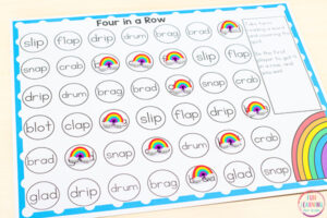 Editable Rainbow Four in a Row Game Free Printable
