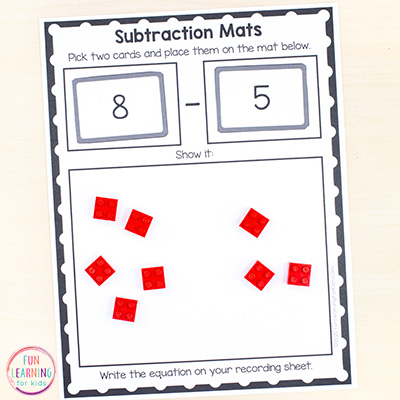 Subtraction mats to use at home