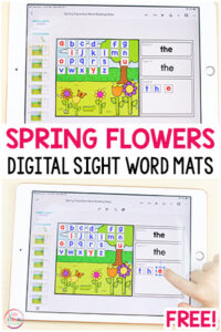 Spring flower theme digital sight word mats.
