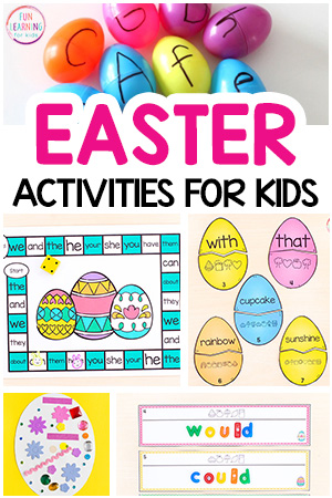 Easter theme activities for kids to do at home or at school.