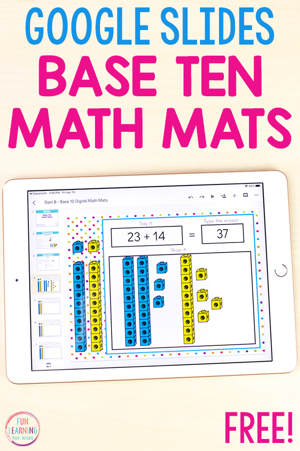 Base ten math activity for Google Classroom and Google Slides