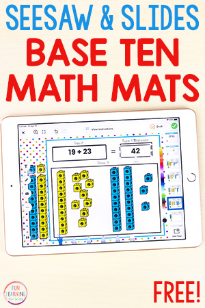 Editable Base Ten Math Mats for Google Classroom and Seesaw