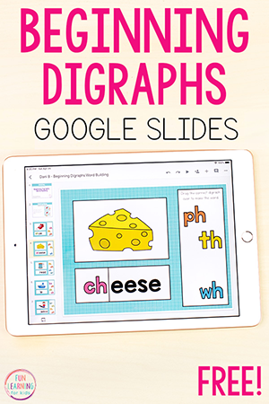 Beginning Digraphs Word Building Activity for Google Slides