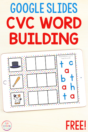 Interactive CVC Word Building Activity for Google Classroom and Seesaw