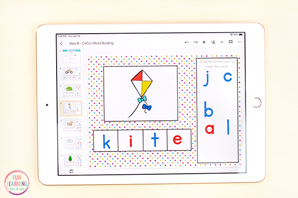 Teaching phonics patterns with a fun CVCe activity that is made for Seesaw and Google Slides.