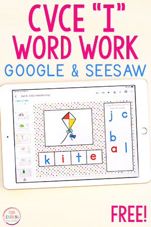 Long “I” CVCe Word Building Activity for Google Slides and Seesaw