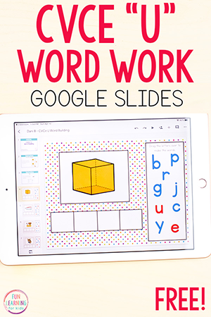 Long “U” CVCe Word Building Activity for Google Slides