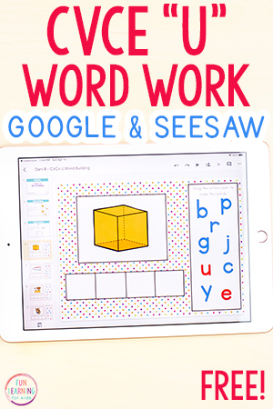 Long “U” CVCe Word Building Activity for Google Slides and Seesaw