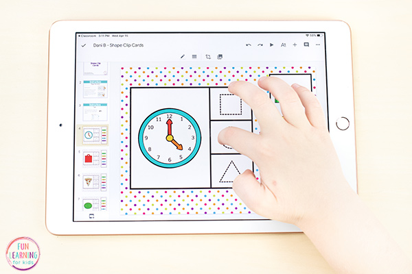 Digital shape activity for preschool and kindergarten