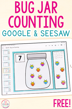 Bug Jar Counting Activity for Google Slides and Seesaw