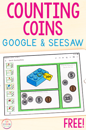 Counting Coins Money Activity for Google Slides and Seesaw