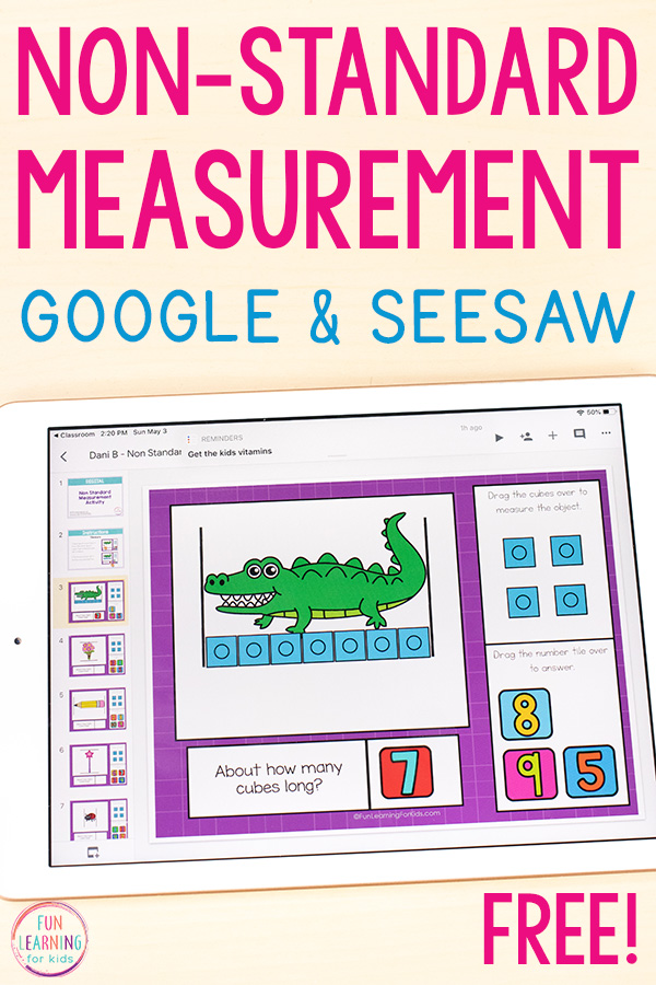 Non-standard measurement activity for Google Slides and Seesaw.