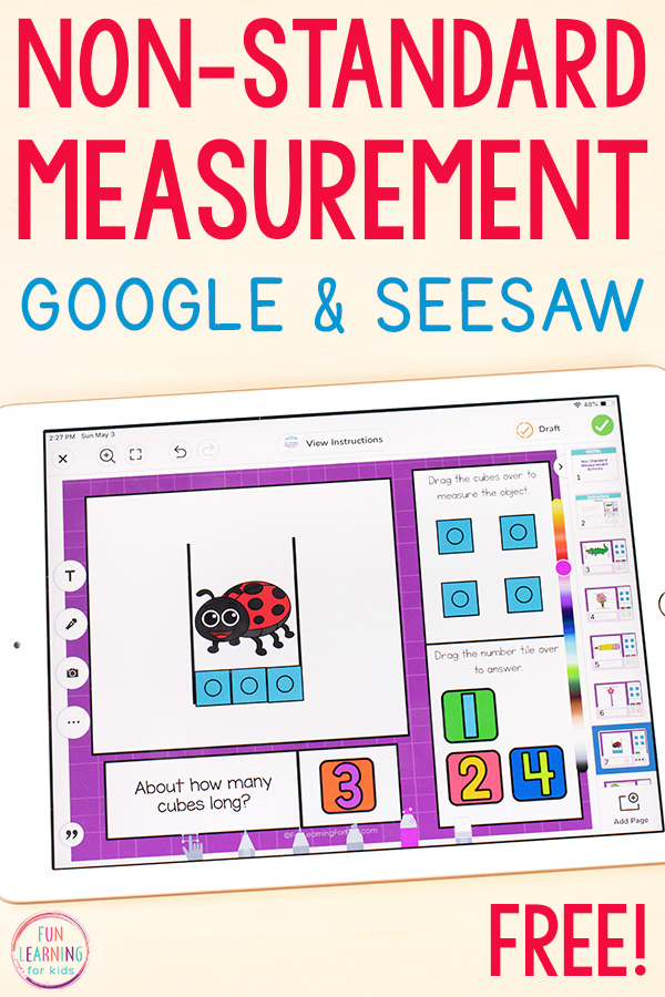 Free non-standard measurement activity for Seesaw and Google Slides.