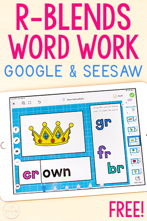 R-Blends Word Work for Google Slides and Seesaw