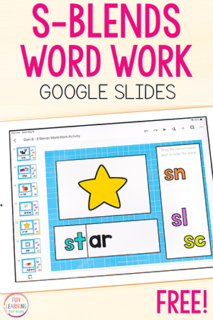 S-Blends Word Work for Google Slides