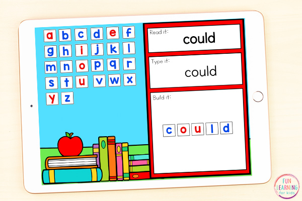 Back to school theme sight word building mats that are editable so that you can type in any words you want.