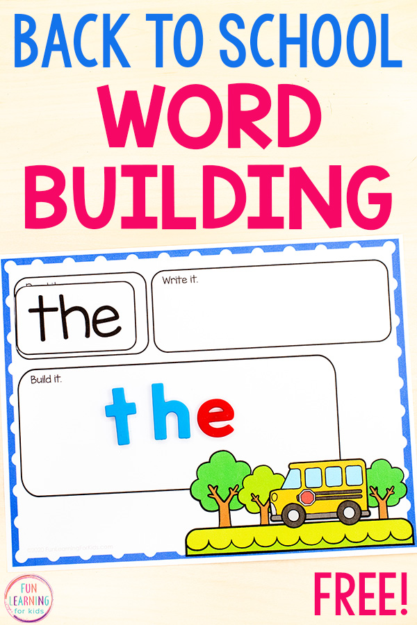 Back to school word building mats that you can edit and type in any words you want. 