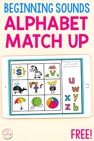 Beginning Sounds Letter Matching Activity for Slides, Seesaw and Boom