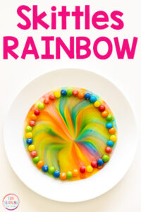 Skittles rainbow candy experiment.