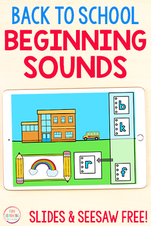 Digital Back to School Beginning Sounds Activity