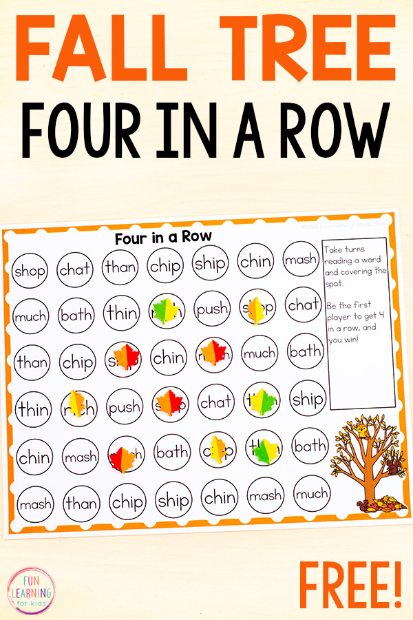 Fall theme editable game for kids in kindergarten, first grade, second grade, and third grade.