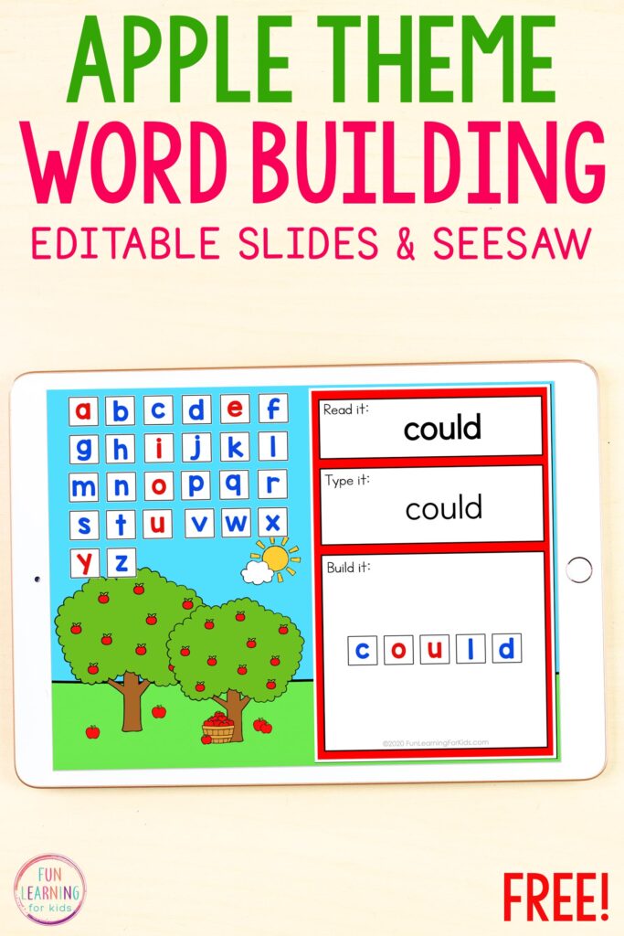 Free sight word activity for Seesaw and Google Slides.