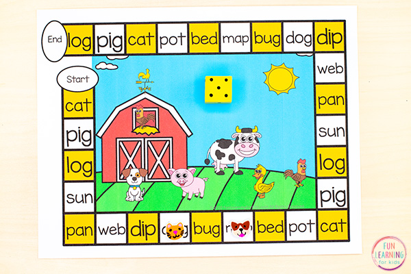 Free printable farm theme board game.