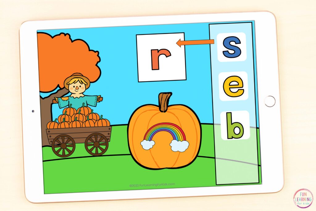 Free beginning sounds activity for Seesaw and Google Slides.