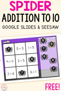 A fun paperless, spider addition activity.