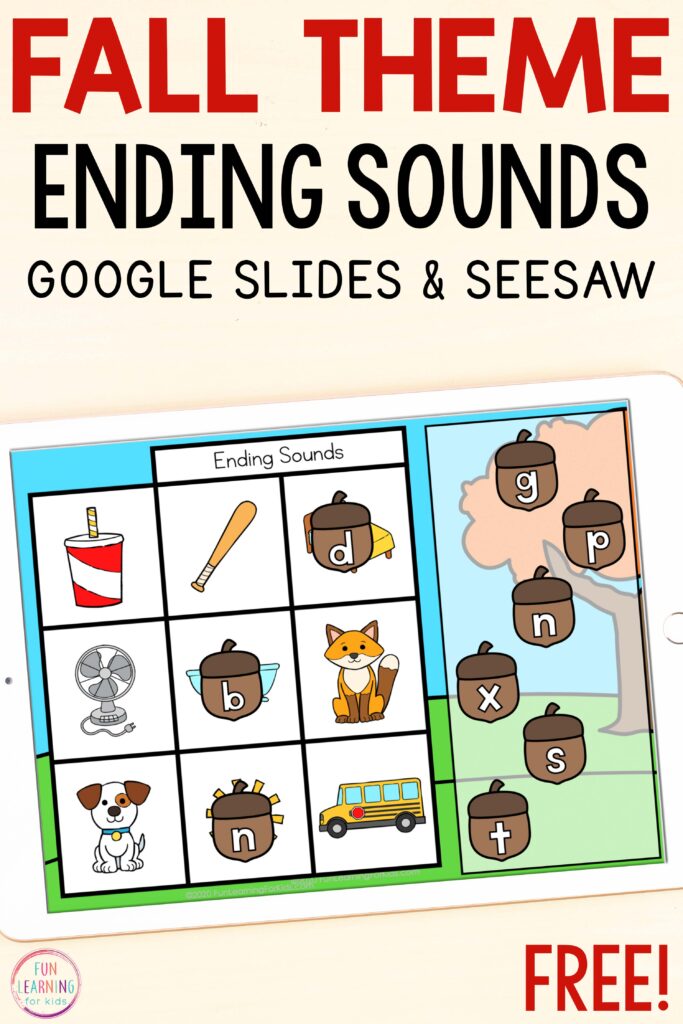 A free phonics activity for identifying letter sounds in all positions while using Google Slides and Seesaw.