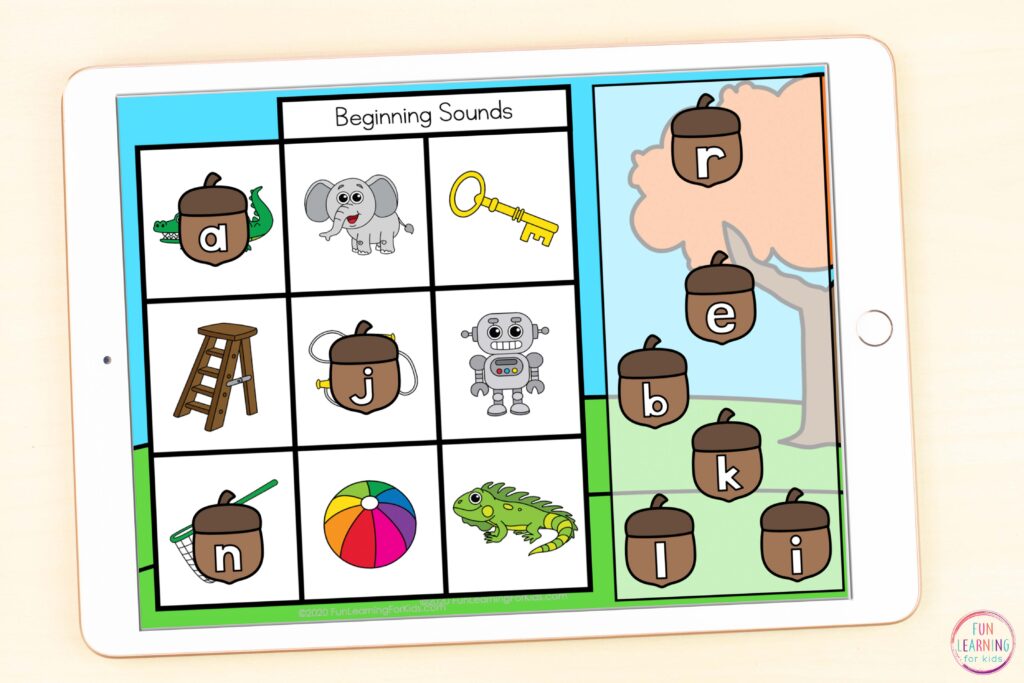 Paperless letter sounds activity that builds phonemic awareness and phonics skills in a fun and engaging way.